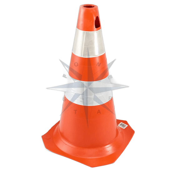 CONE FLEXIVEL (LARANJA/BRANCO) REFLETIVO 50CM