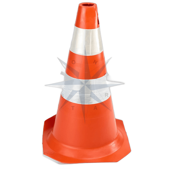 CONE FLEXIVEL (LARANJA/BRANCO) REFLETIVO 50CM