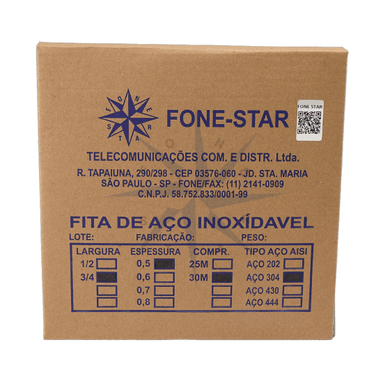 FITA DE AÇO 304 -3/4X0,5- ROLO 30mts