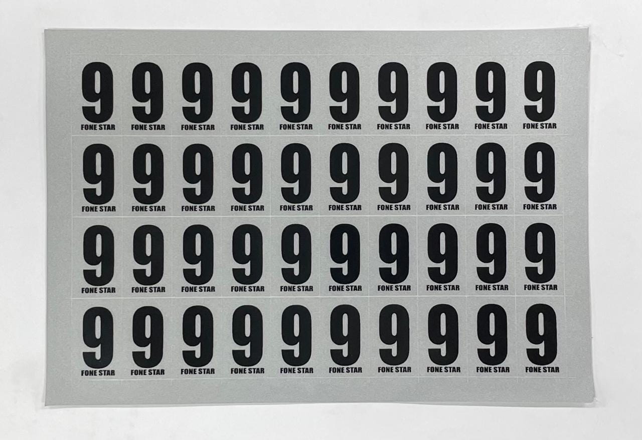 CARTELA CARACTER ALFANUMÉRICO NUMERAÇÃO (0-9) 25mm