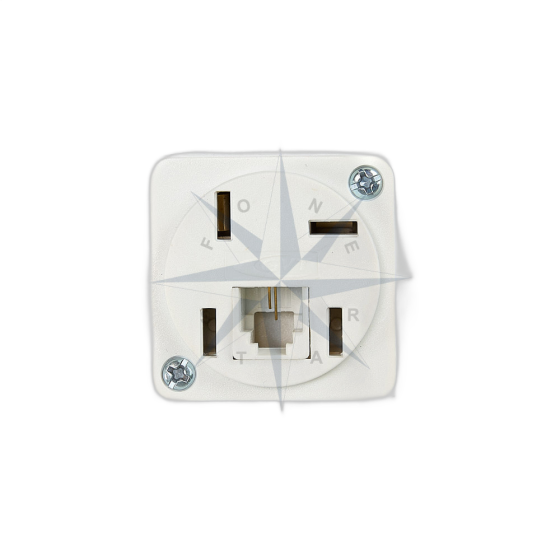 TOMADA MODULAR PARA TELEFONE 2 VIAS (4P+RJ11) (BRANCA)