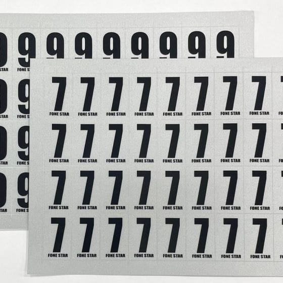CARTELA CARACTER ALFANUMÉRICO NUMERAÇÃO (0-9) 25mm